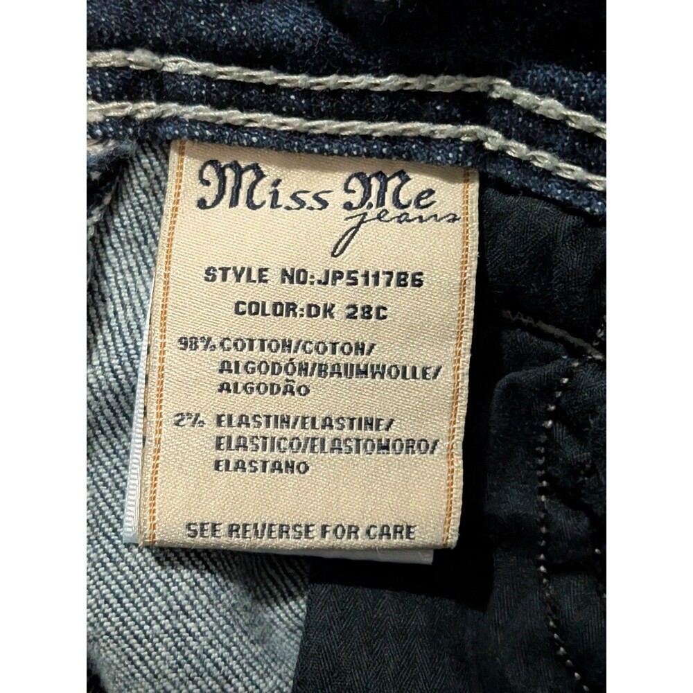 Miss Me Jeans Womens 26x30 Bootcut Embellished Denim Blue - Picture 10 of 10